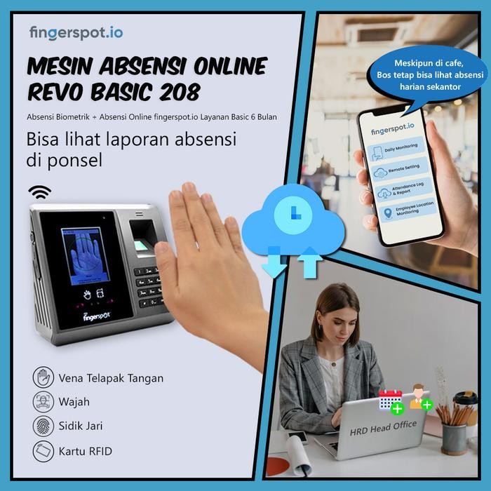 

Mesin Absensi Online Vein Wajah Sidik Jari - Revo Basic 208