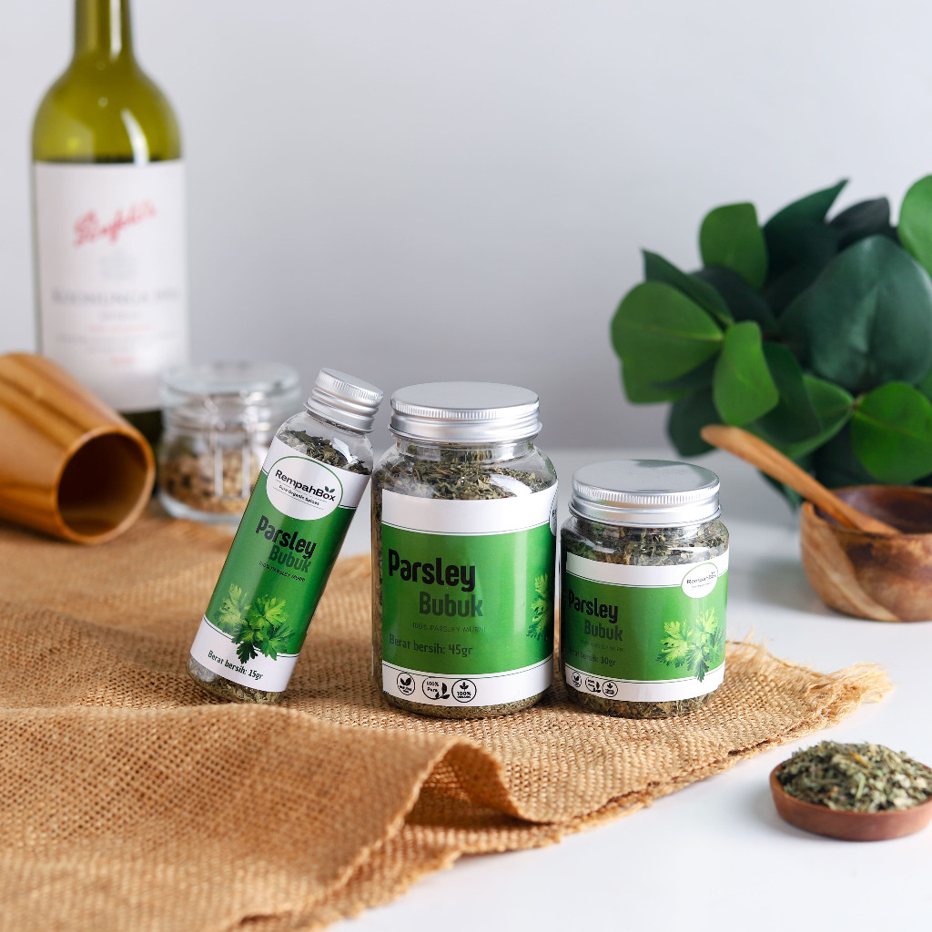 

Rempah Box Parsley Bubuk Organik Daun Parsley Kering Bubuk MPASI Flakes Premium Quality