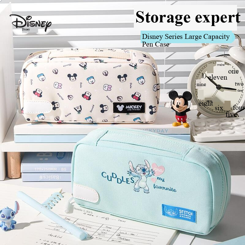 

Disney Stitch student pencil case Minnie Kids large capacity pencil bag multifunctional Stationery Storage Bags School Supplies