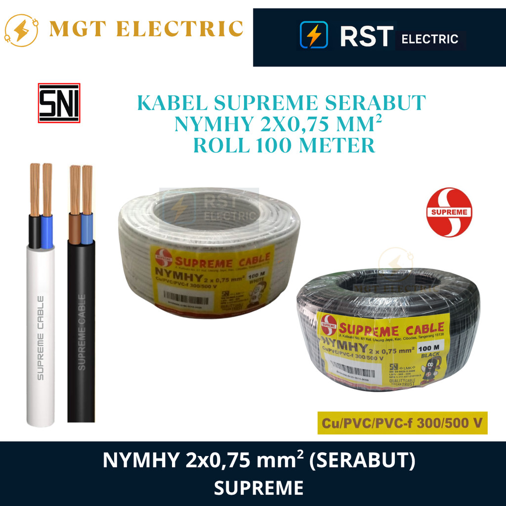 KABEL SUPREME NYMHY 2X0.75 MM 100 METER / NYMHY 2X0,75MM 100M SUPREME