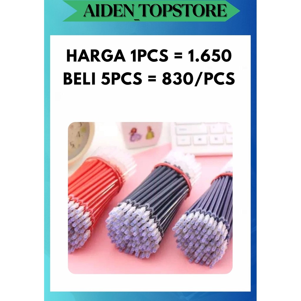 

ATS REFILL TINTA PENA GEL PULPEN BOLPOIN PEN CAIR 0.5 MM HITAM / BIRU / MERAH