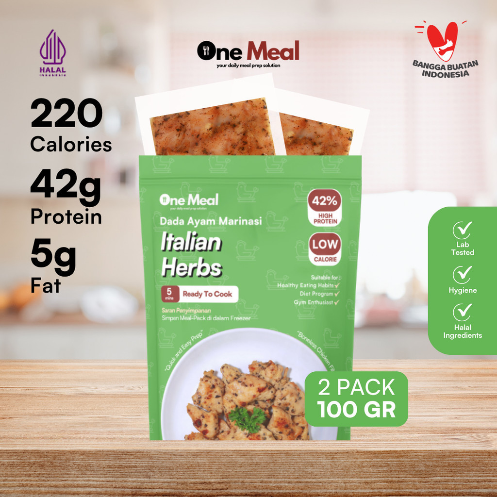 

One Meal Lauk Dada Ayam 42g Protein | Italian Herbs | Makanan Sehat dan Diet (Ready to Cook)