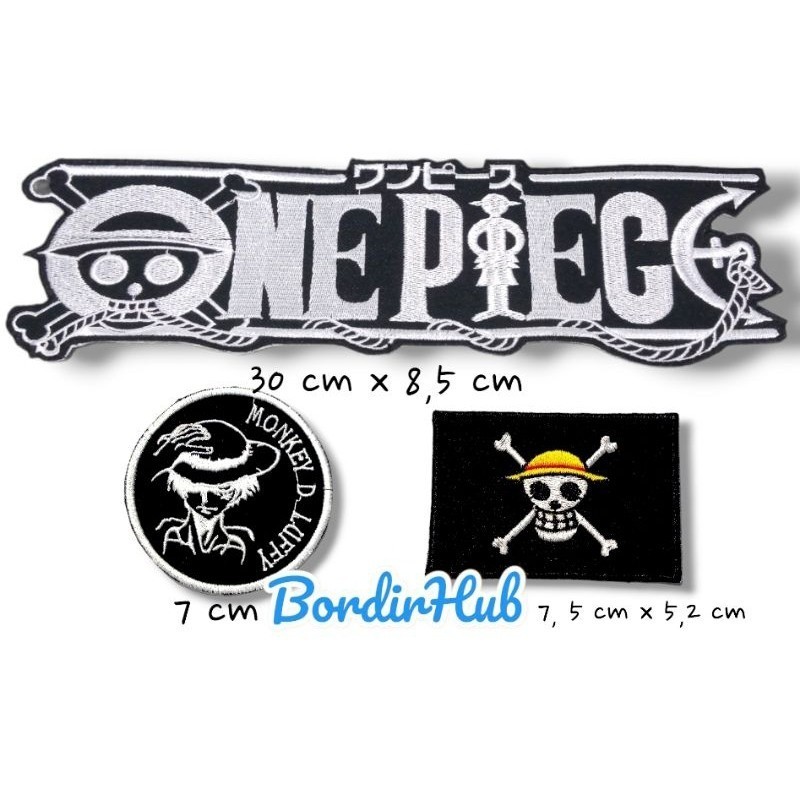 backpatch bordir one piece lufy pirate emblem logo Embroidery aksesoris tambahan jaket