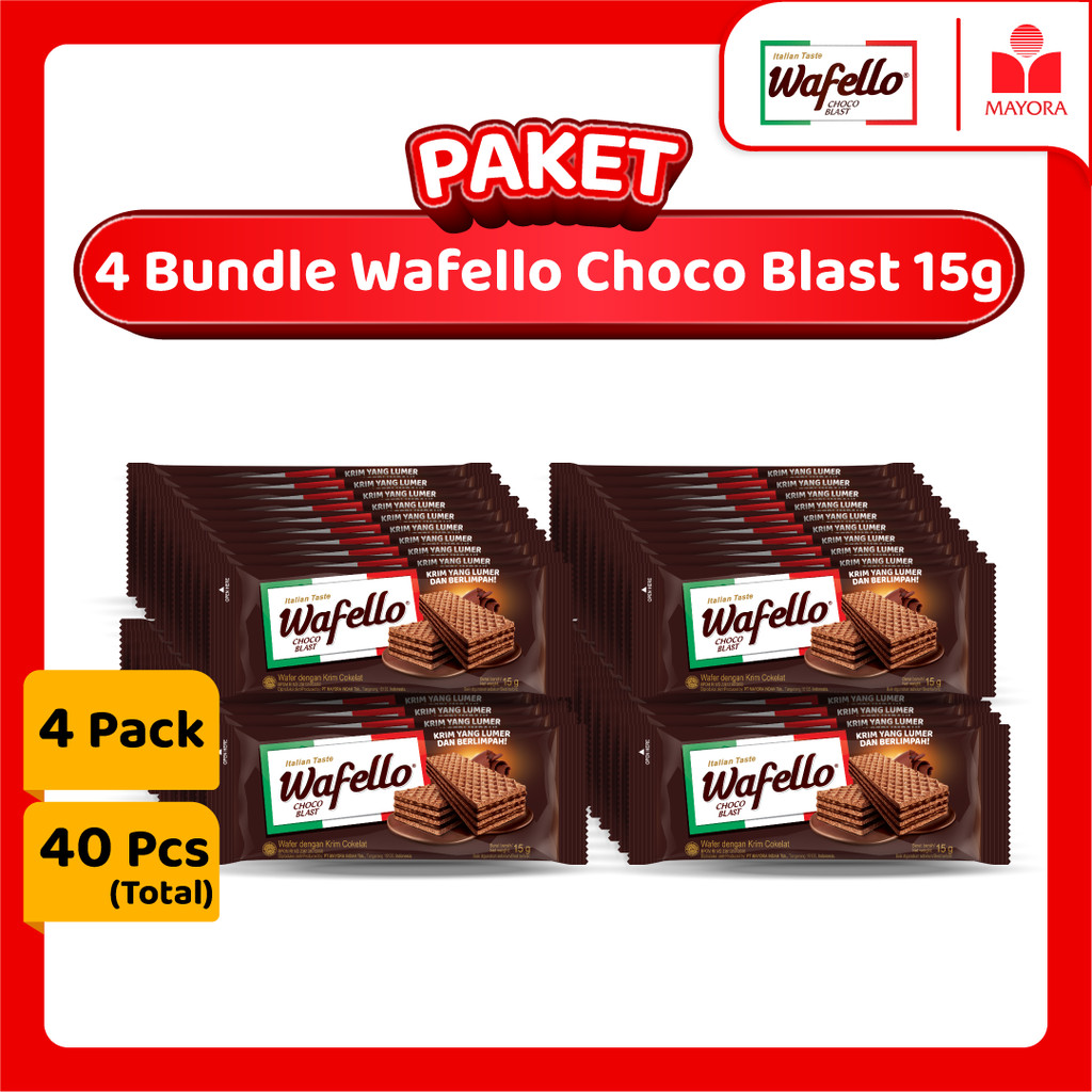 

Paket 4 Bundle Wafer Wafello Choco Blast 15 Gram