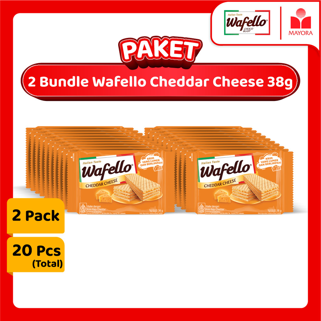 

Paket 2 Bundle Wafer Wafello Cheddar Cheese 38 Gram