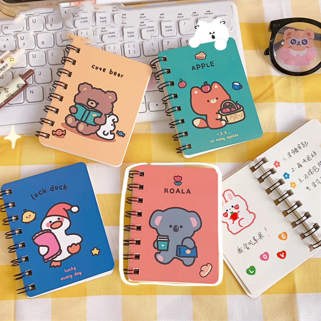 

80 Page A7 Cute Cartoon Anime Mini Coil Notebook Small Notepad Protable Pocket Note Book Kawaii Diary Journal Student Supply