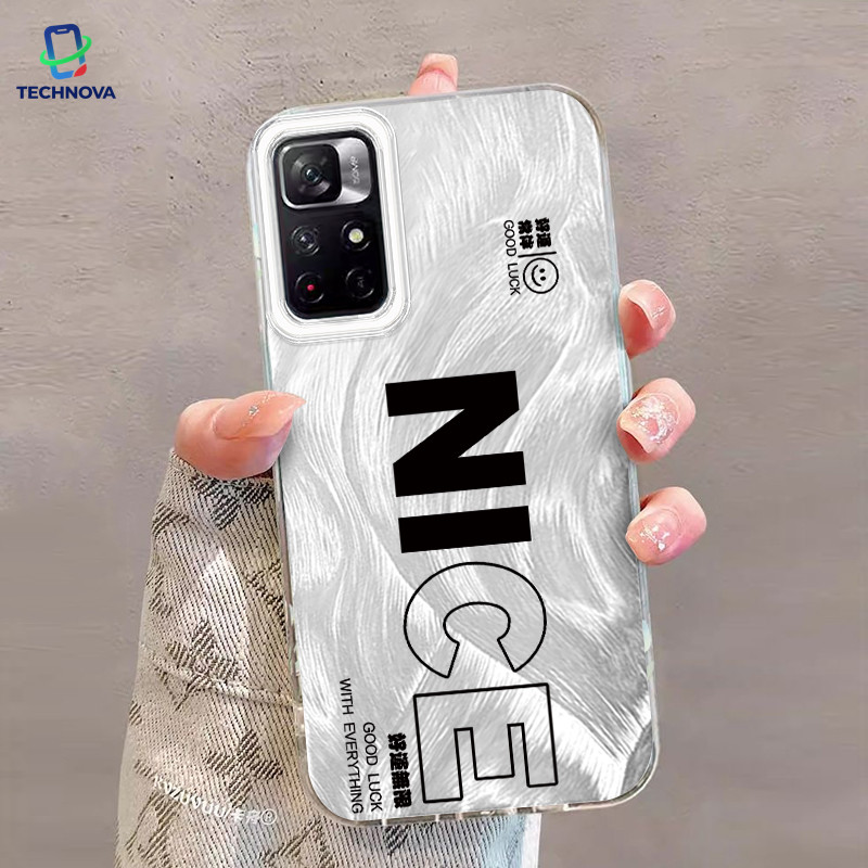 Casing Redmi Tag bagus IMD Hologram Feather Case Fashion Cocok untuk Redmi Note 9A 9I 12 9C 13 13C 9