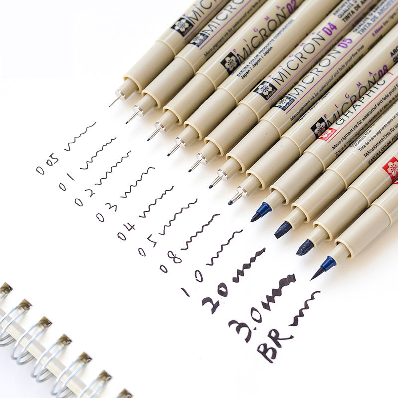 

1 pcs Sakura Liner Pen Set Waterproof Black Fineliner Micron Pen Design Sketch Drawing Marker Artist Markers School Supplies