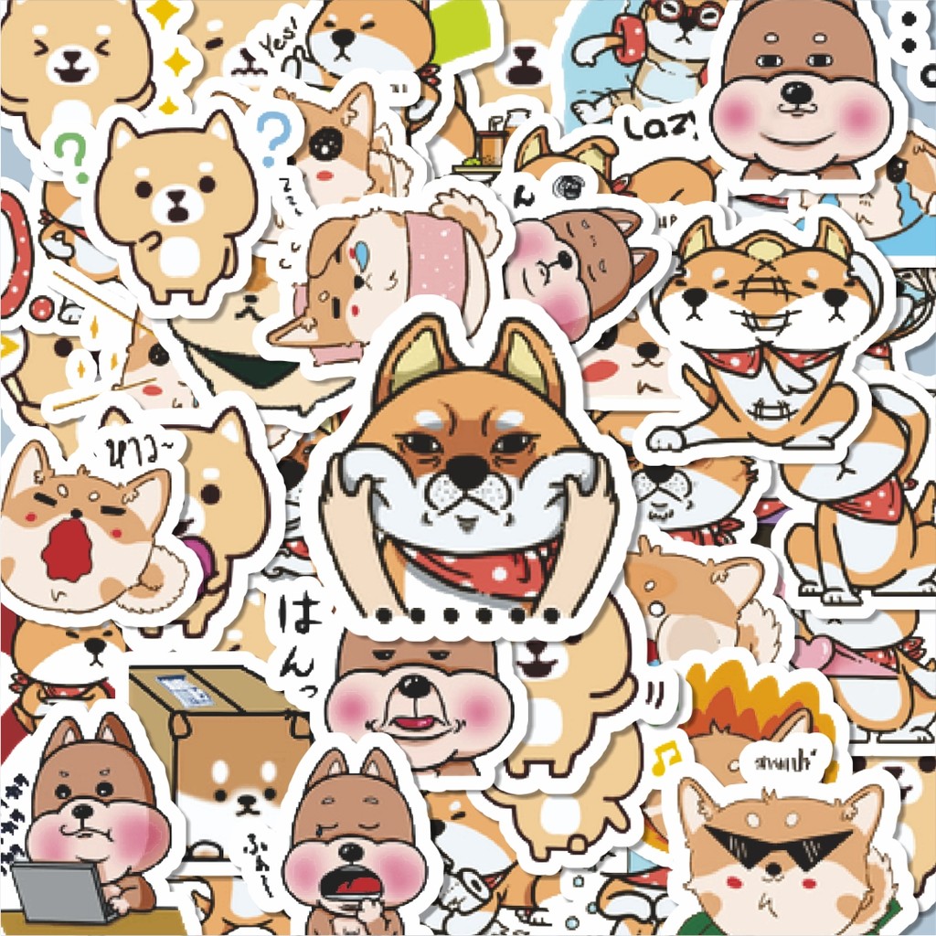 

100PCS Lucu Stiker Shiba Inu & Corgi Series Stiker Aesthetic Stiker Anti Air Stikers Berperekat Waterproof sticker decal buat Motor Helm Buku Journal Koper Casing HP Laptop Botol Minum Hadiah anak