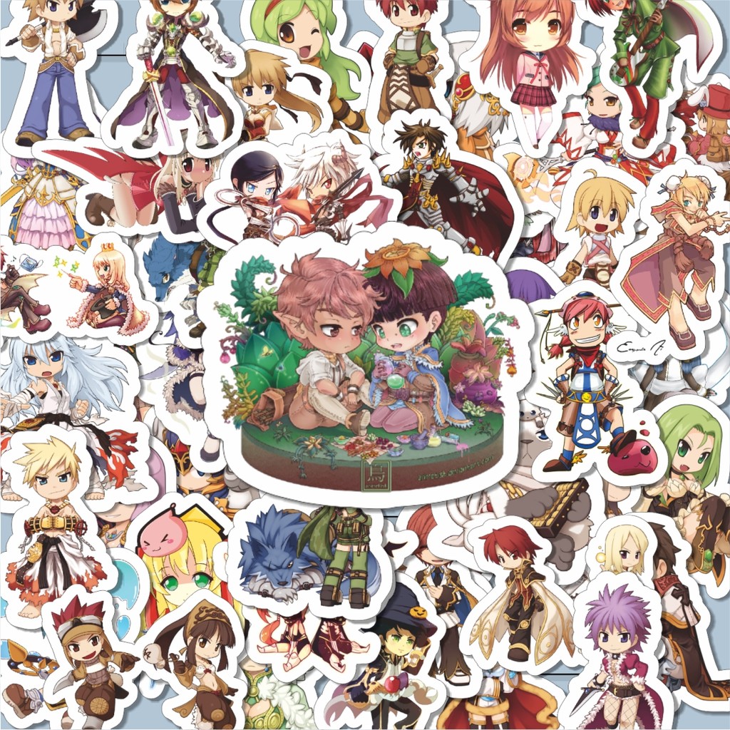 

100PCS Lucu Stiker Game Series Ragnarok Online Game Chibi Character Stiker Aesthetic Stiker Anti Air Stikers Berperekat Waterproof sticker decal buat Motor Helm Buku Journal Koper Casing HP Laptop Botol Minum Hadiah anak
