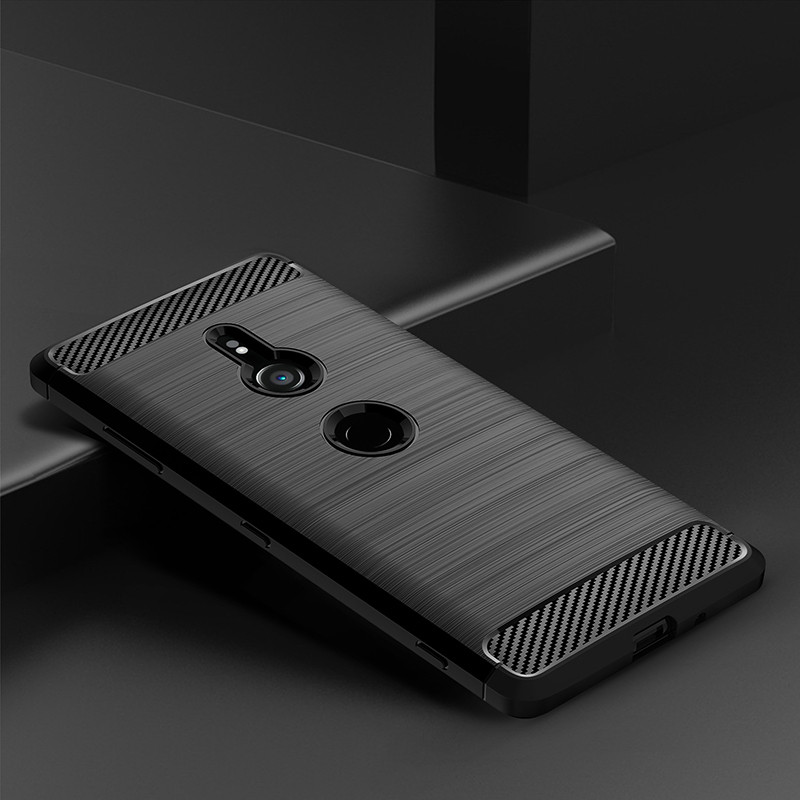 For Sony Xperia XZ3 XZ2 XZ1 Case Soft Silicone Brushed Carbon Fiber For Sony Xperia XZ3 XZ 3 Rugged 