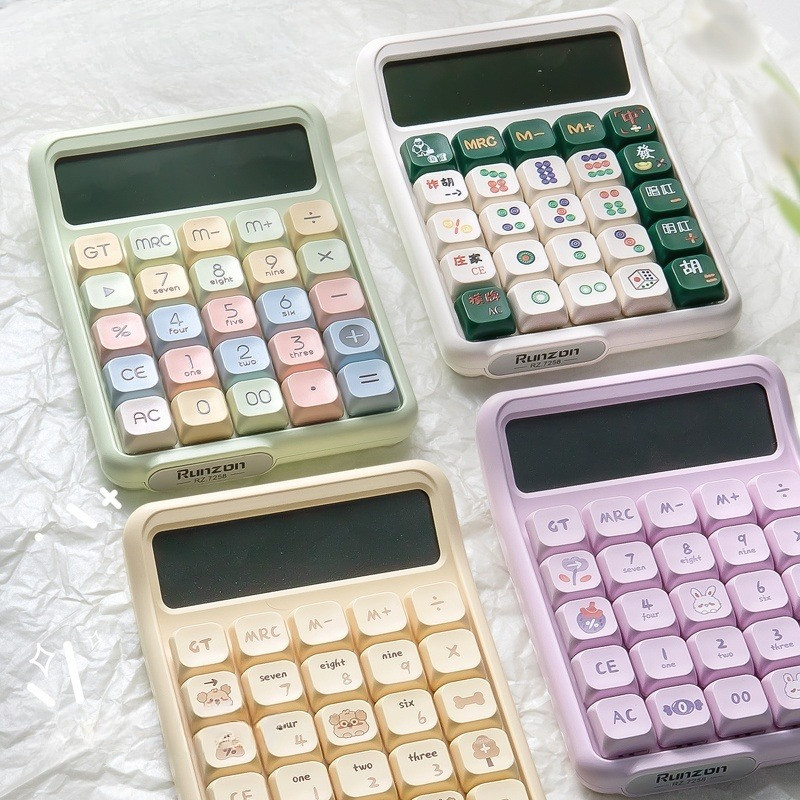 

Cute Multifunctional Electronic Calculators Mechanical Buttons 12digits Calculator Home Office School Financial Accounting Tools
