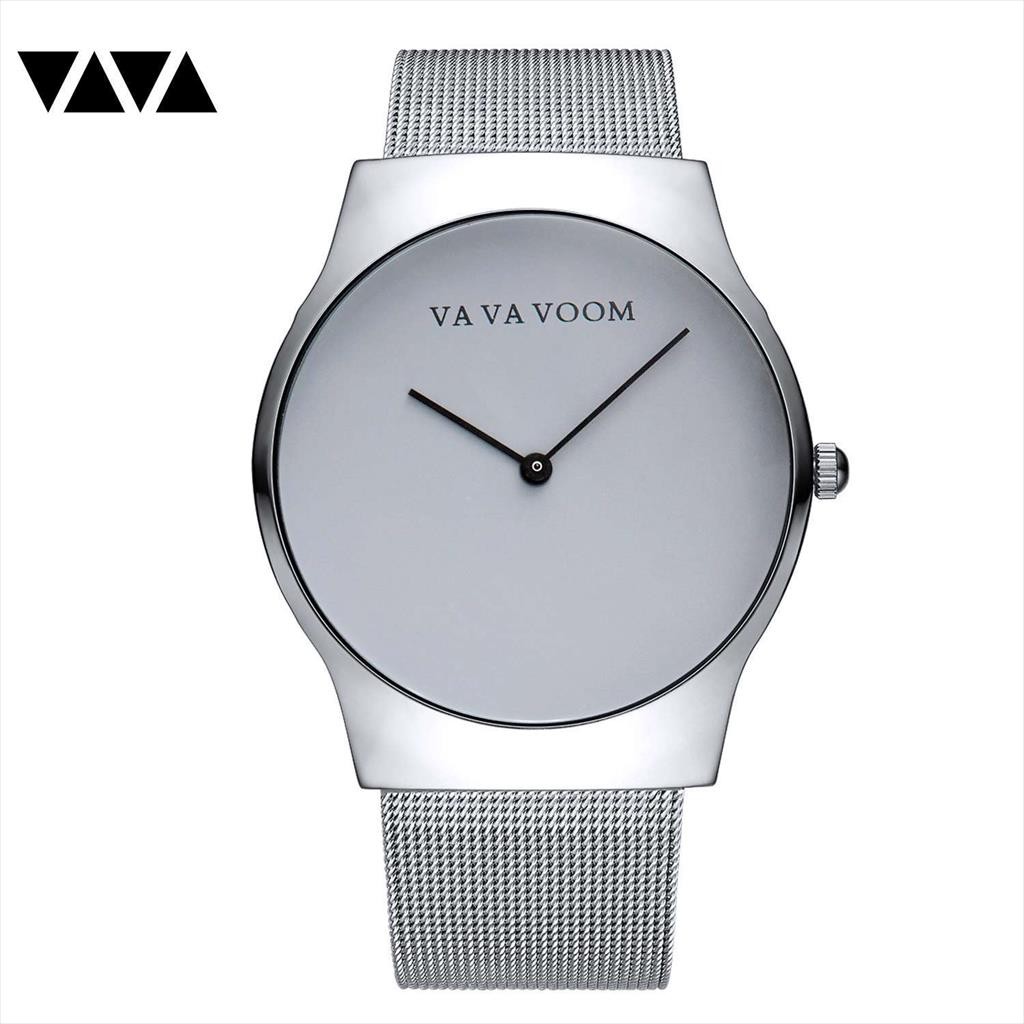 Jam Tangan Analog Casual Pria Ori VAVA VOOM 802 Stainlees Steel Tali Pasir (Diameter 43 mm) Anti Kar
