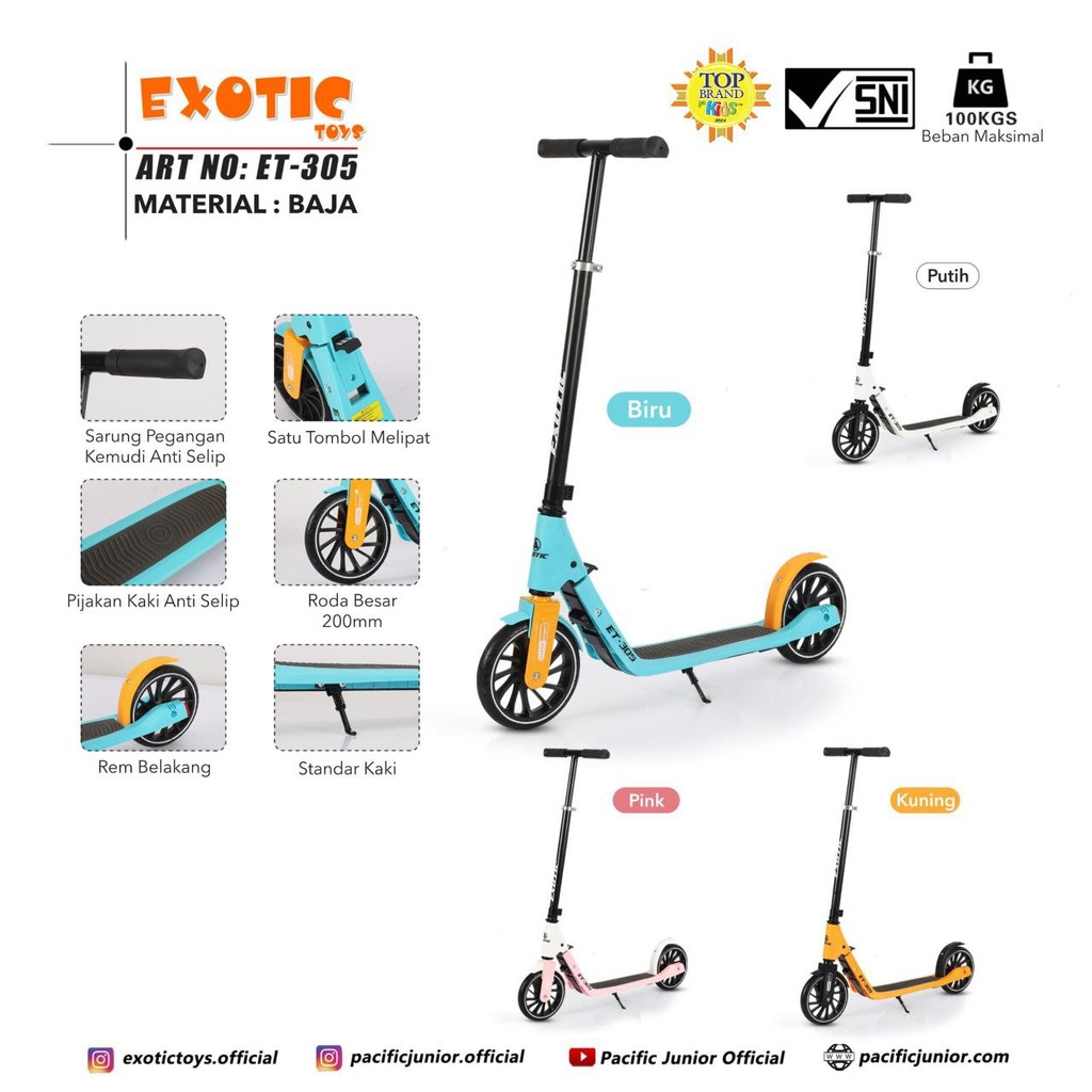 SCOOTER / OTOPED DEWASA EXOTIC HB-305 BAN BESAR
