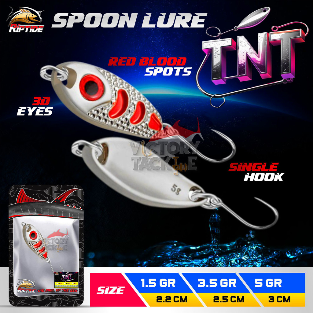RIPTIDE TNT UMPAN PANCING SPOON ULTRALIGHT CASTJIG MICRO JIG METAL LURE MINI SPOON BERAT 1.5 3.5 5 G