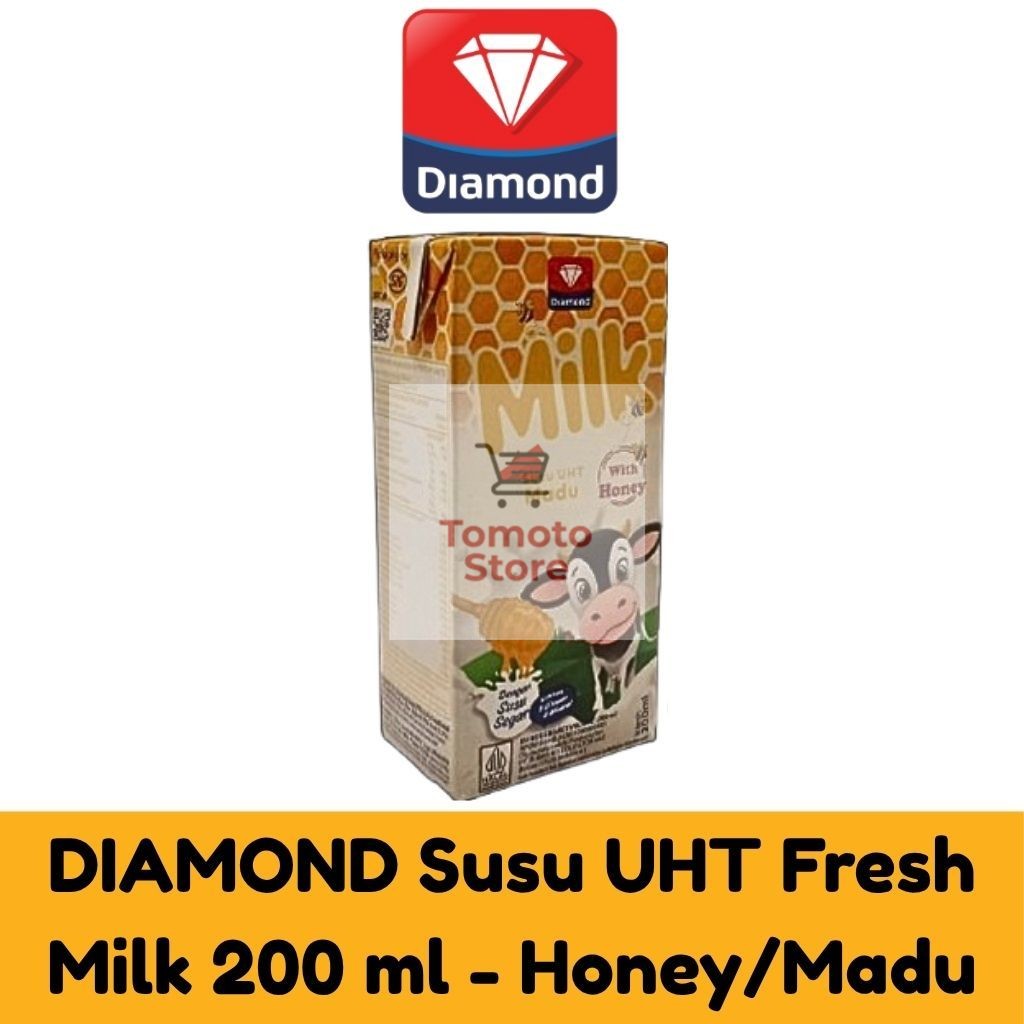 

✨ TOMOTOSTORE ✨ DIAMOND Susu UHT Full Cream Fresh Milk 200 ml - Honey