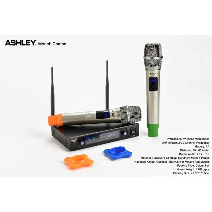 MICROPHONE ASHLEY COMBO MIC WIRELESS ASHLEY ORIGINAL
