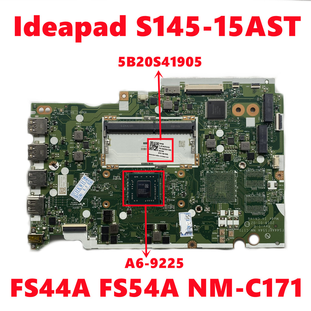 FRU:5B20S41905 FS44A FS54A NM-C171 Mainboard For Lenovo Ideapad S145-15AST Laptop Motherboard With A
