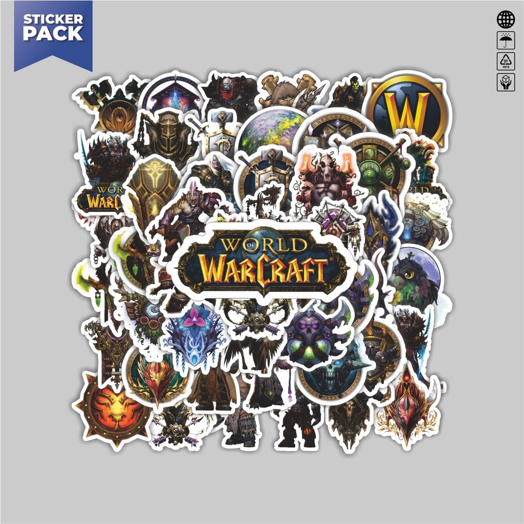 

[100PCS]Stiker Pack Stiker Video Game Series World Of Warcraft Aesthetic Vinyl Anti Air Dekorasi Sticker Laptop Buku Journal Koper Helm Casing HP Gitar Helm Skateboard