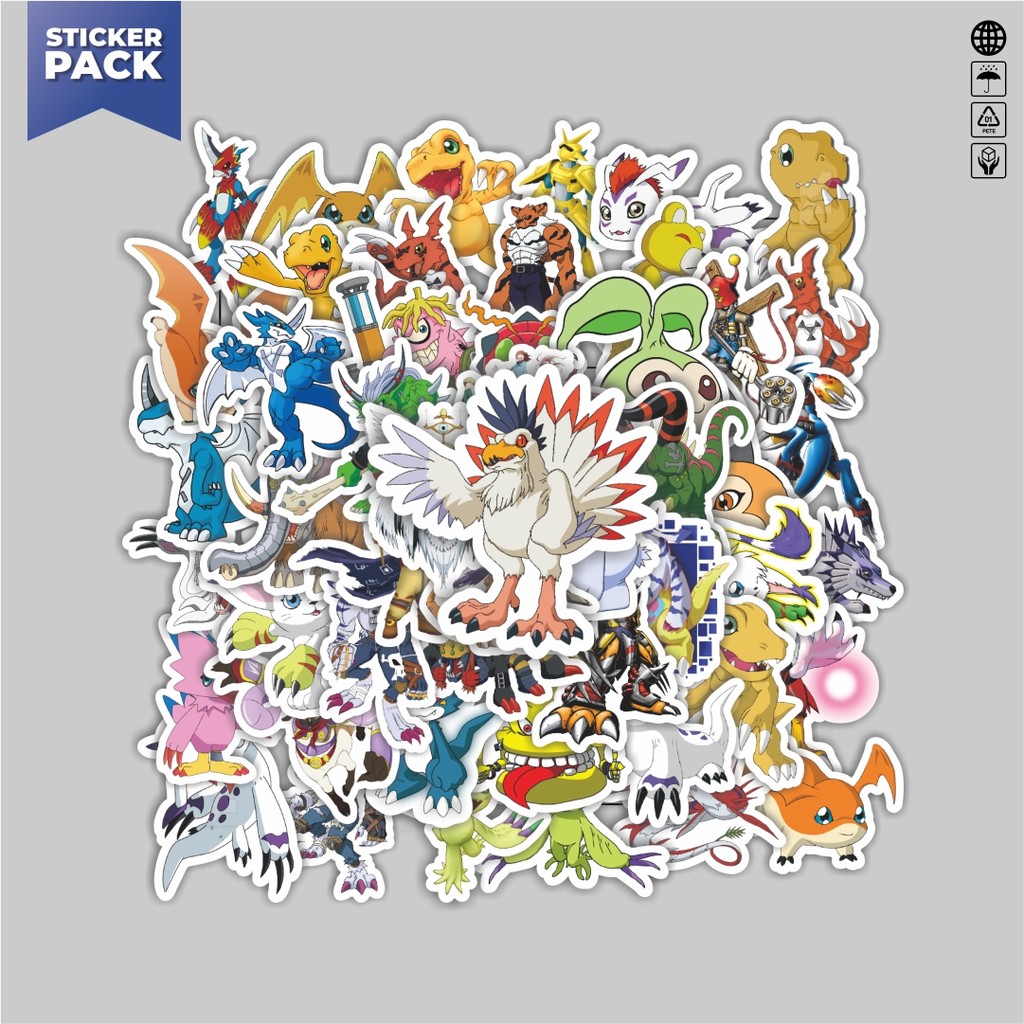 

[100PCS]Stiker Pack Stiker Anime Series Digimon Character Mix 4 Aesthetic Vinyl Anti Air Dekorasi Sticker Laptop Buku Journal Koper Helm Casing HP Gitar Helm Skateboard