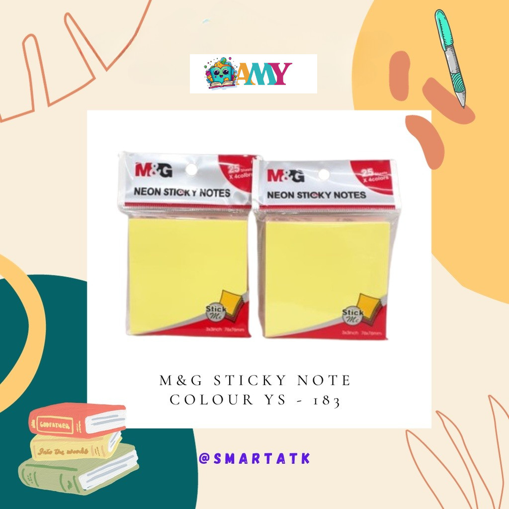 

(1 PCS 100 SHEETS) M&G STICKY NOTE COLOUR YS - 183 AMY STASIONARY