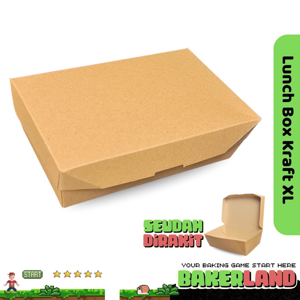 Paper Lunch Box XL / Lunch Box Paper / Paper lunch Box Ivory / Kemasan Lunch Box  / Kemasan Ayam Gep