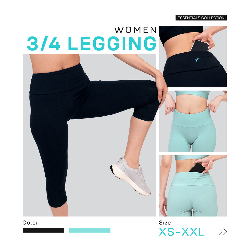 Trijee - 3/4 Legging Wanita/Legging Yoga Wanita/Legging Lari Wanita/Legging Olahraga Wanita/Legging 