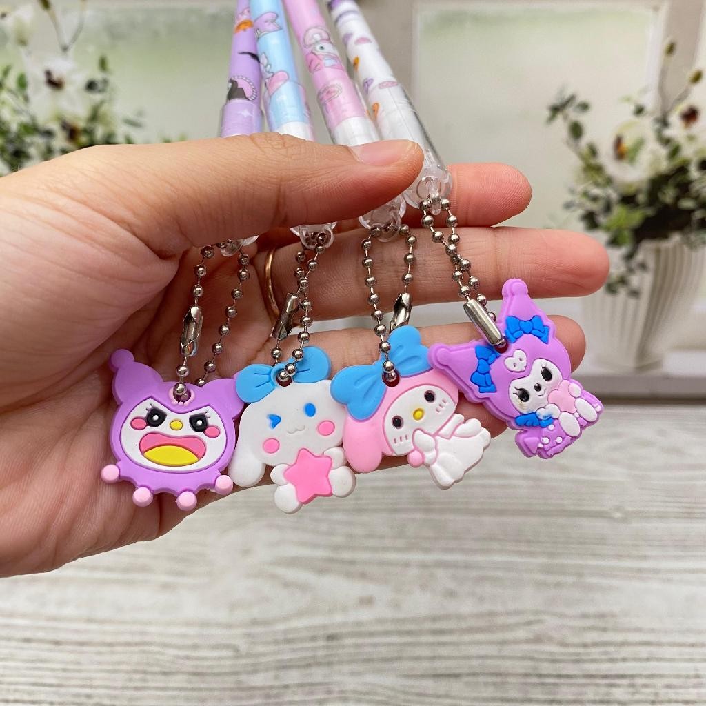 

READY PG-1901 Pulpen Gantungan SANRIO KARET GEPENG Pen Gel Tinta Hitam Alat Tulis Sekolah Terbaru Pulpen Lucu Unik Bisa Cod