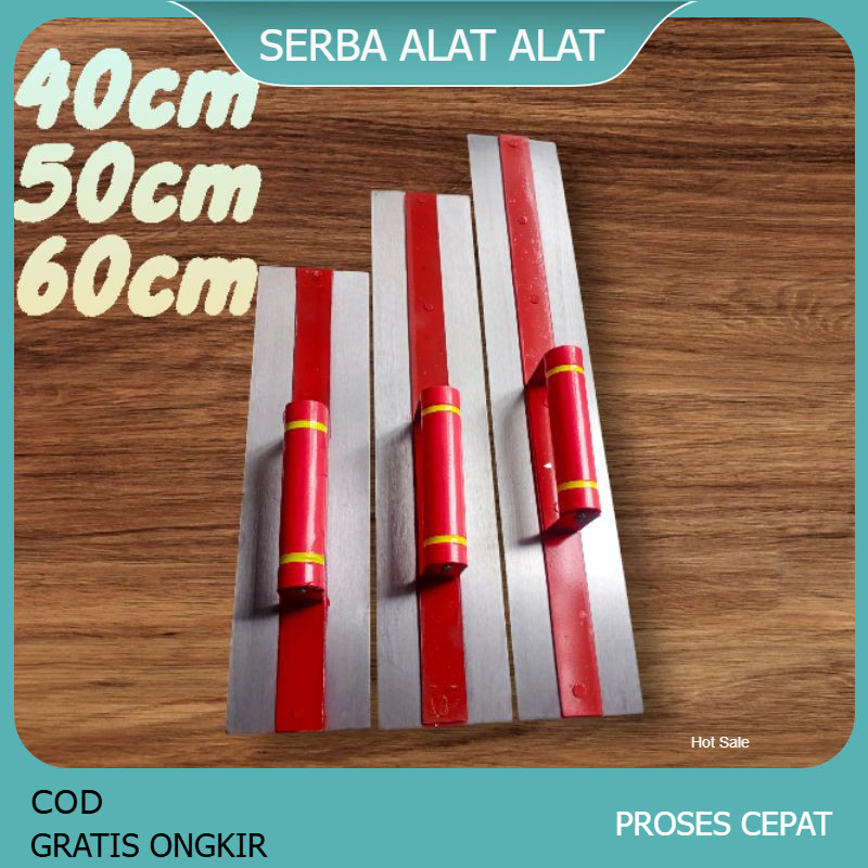 

Roskam raskam besi + penguat /Perata acian semen penghalus tembok panjang 40cm 50cm 60cm