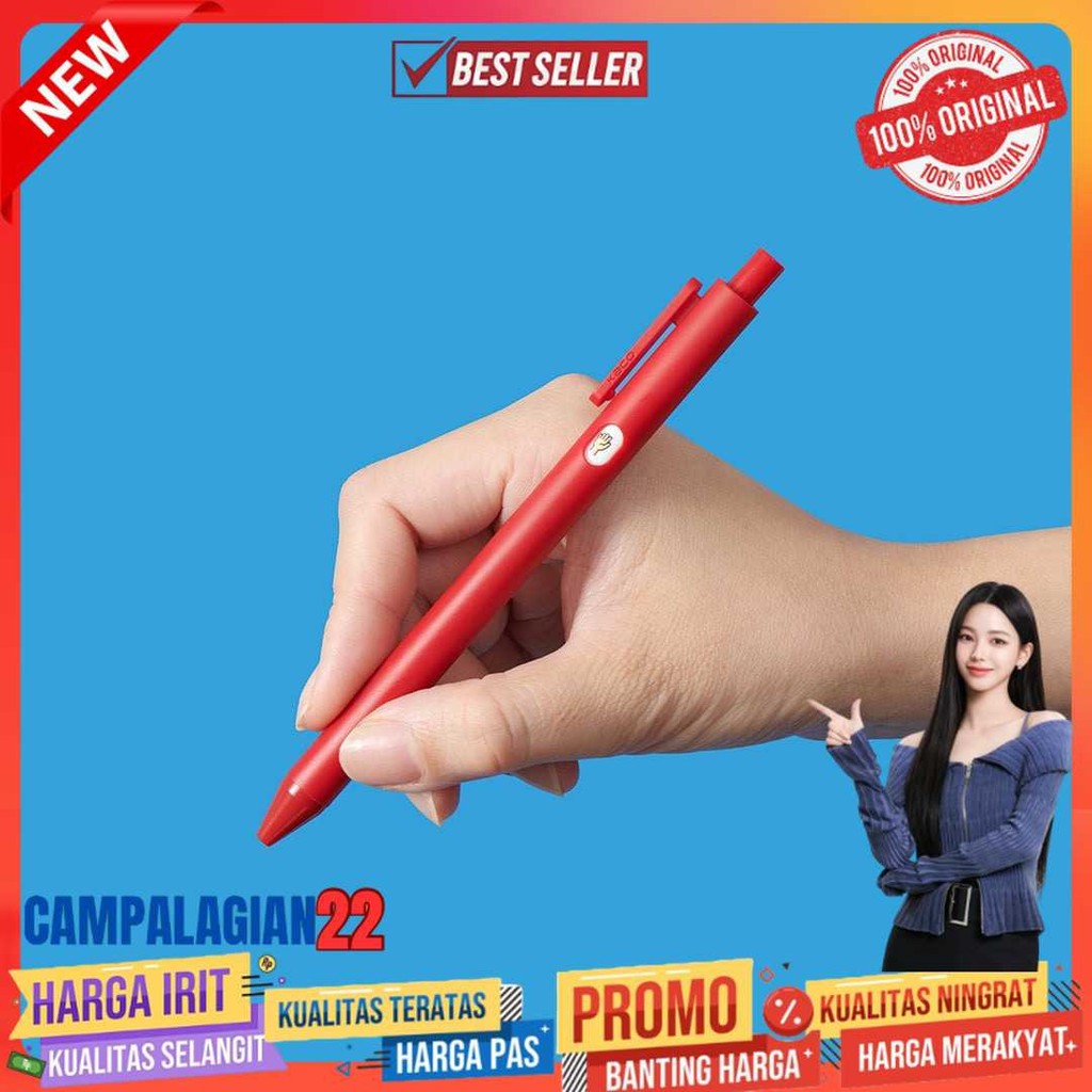 

Kaco Pena Pulpen Gel 0.5mm Dual Ballpoint Quick Dry Black Ink 1 PCS - K3