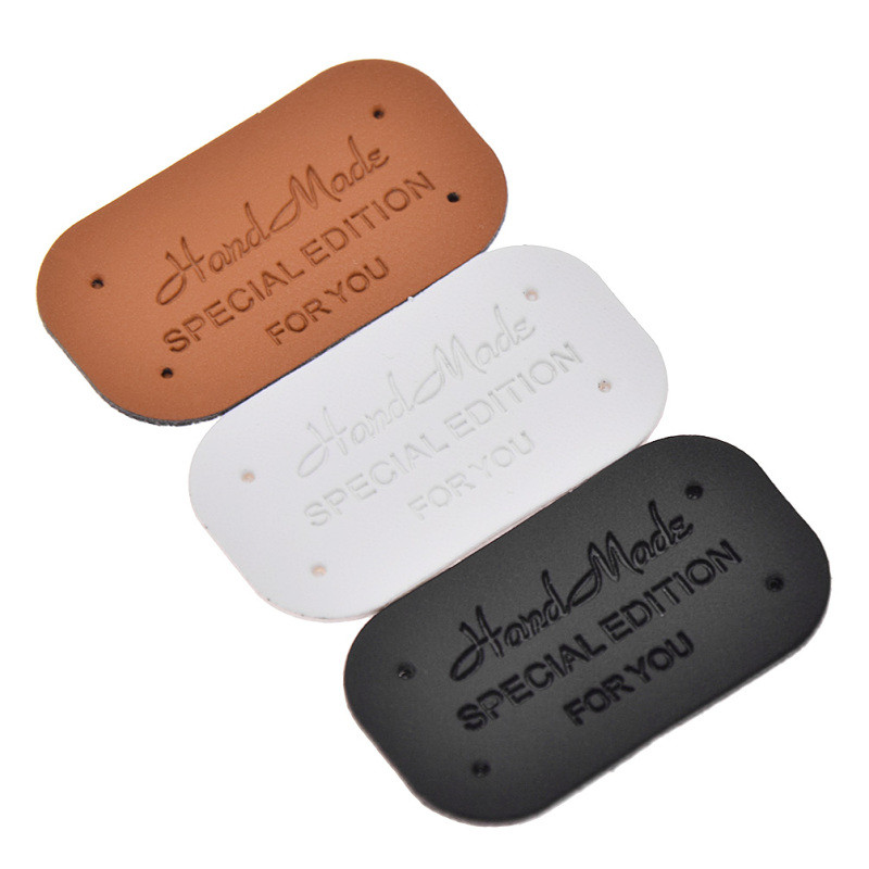 

24PCS DIY Sewing Craft PU Leather Labels Tags For Handmade Garment Bags Shoes Decoration Materials Supplies