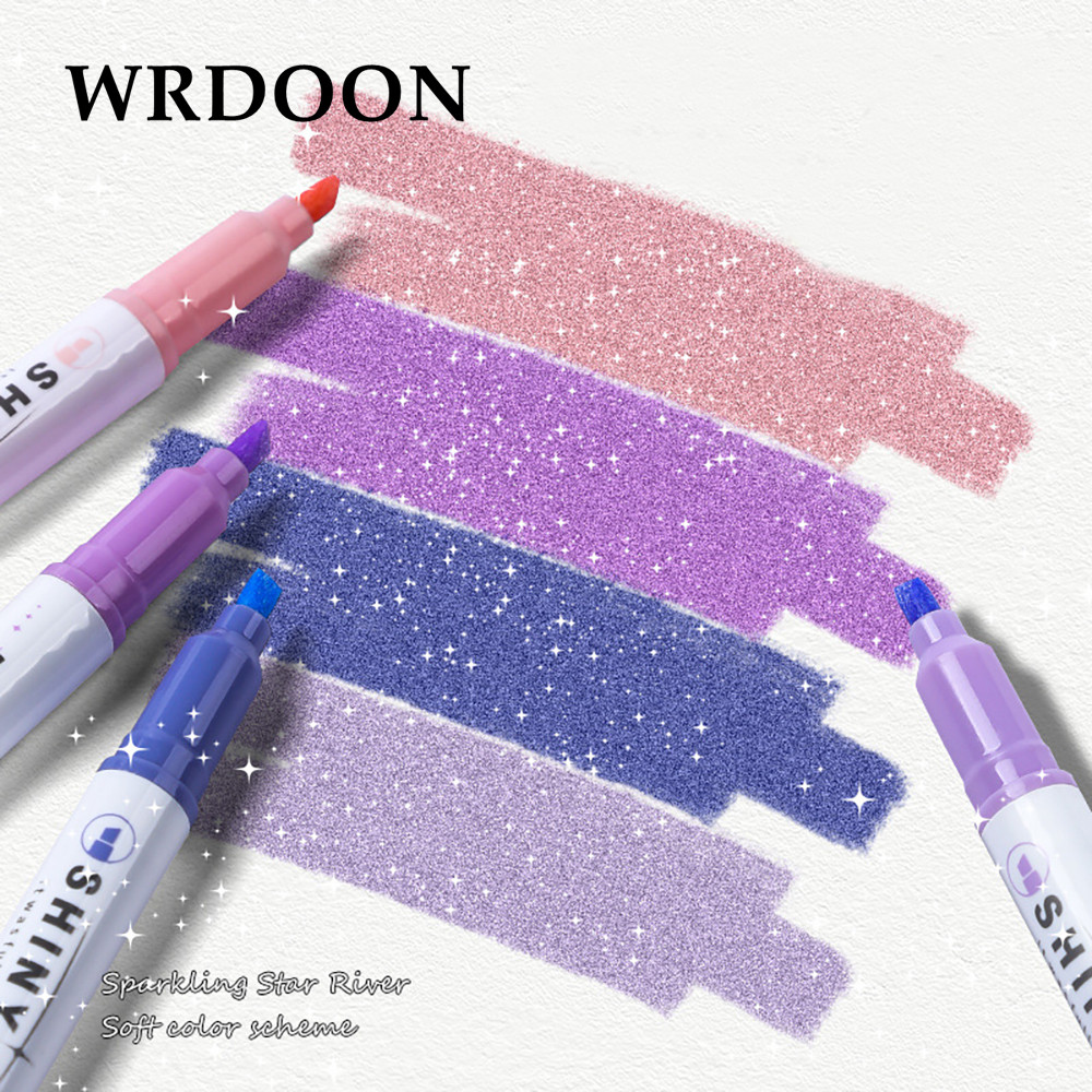 

4pcs Kawaii Glitter Highlighter Pen Pastel Fine Pastel Highlighter Marker Scrapbook Painted Stationery School Supplies