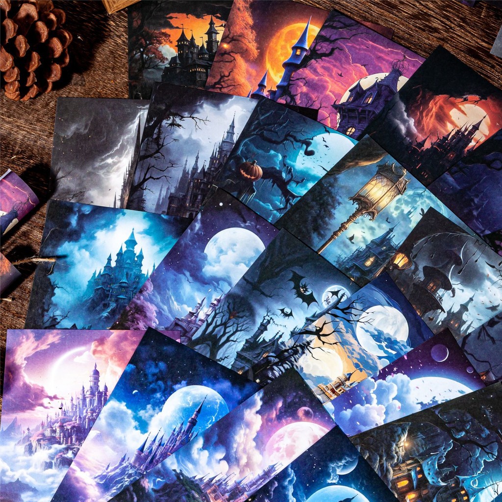 

30 sheets scrapbook background paper retro gothic castle theme collage Junk Journal decorative materials aesthetic craft paper