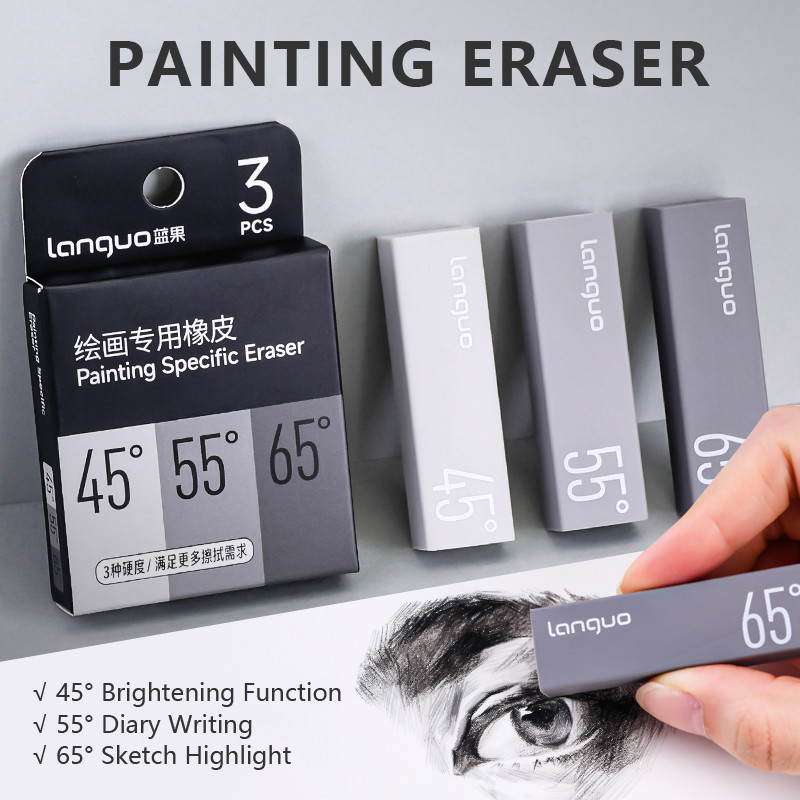 

3 Pcs/Set Painting Specific Eraser for Drawing Highlighting Brightening Charcoal Pencil & Pastel Artists Works Stationery