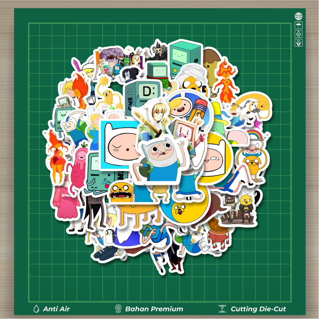 

HOT 50 PCS STIKER Stiker Kartun Series Adventure Time Character Mix 6 Stiker Fashion Cars Decal Dingin Kartu Album Custom Vinyl Anti Air- Sticker Aesthetic Buku Journal Koper Casing HP Tablet Laptop Helm Motor Botol Minum