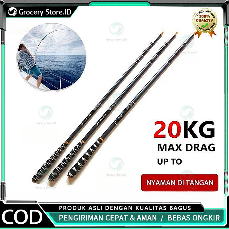 teRBARU Joran Pancing Bahan Karbon Ringan Panjang/Joran tegek super kuat 10kg/joran tegek karbon asl