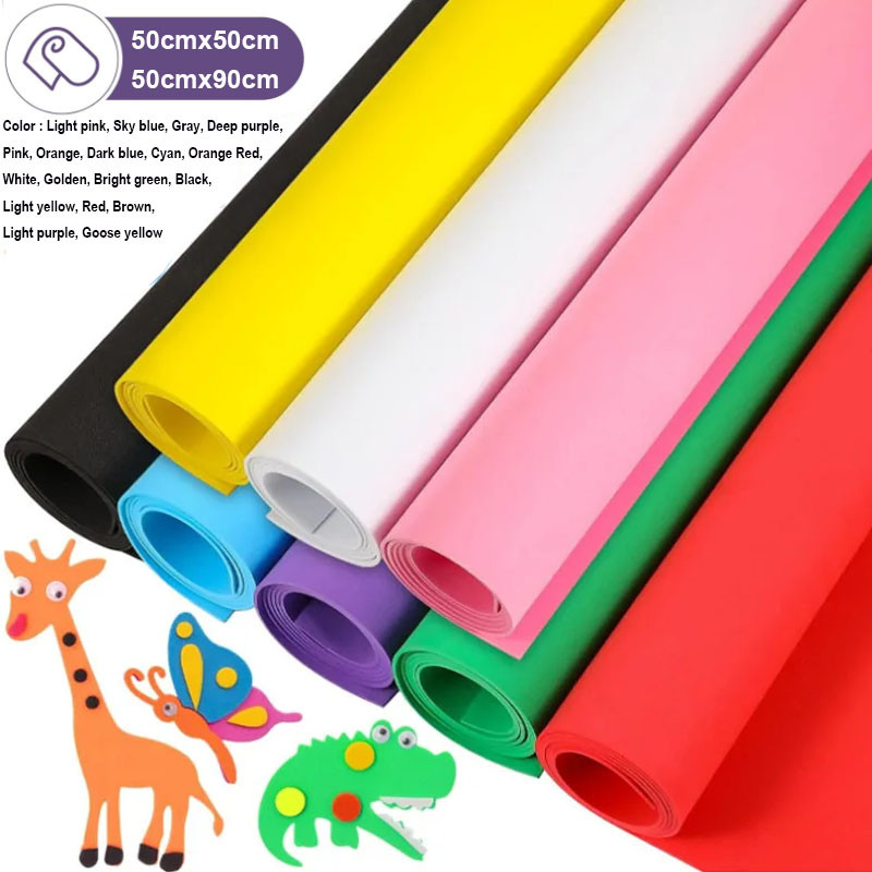 

2pcs Colorful Eva Foam Sheets Cosplay EVA Foam 1mm Thick 50cmx50cm / 50cmx90cm EVA Foam Papers for Arts Crafts DIY Project