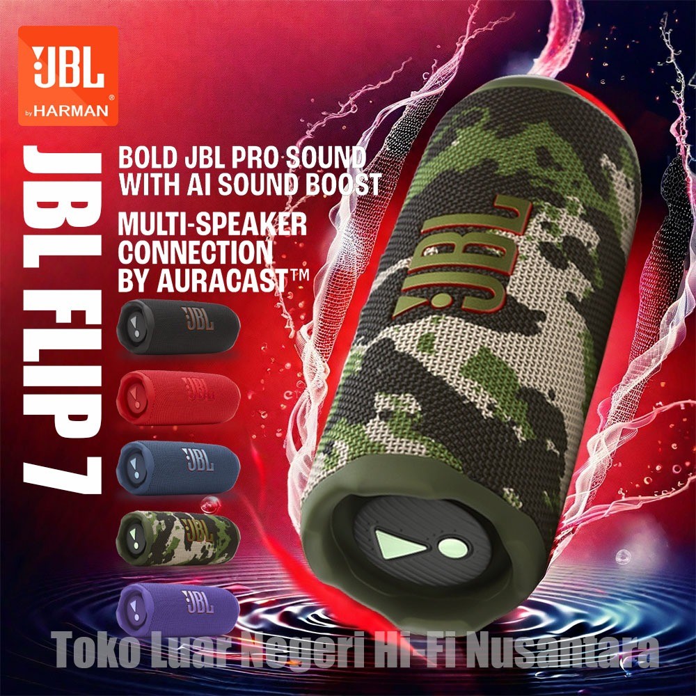 【100% Original】JBL Flip 7 Waterproof Portable Bluetooth Speaker Powerful Sound and Deep Bass IP68 Wa