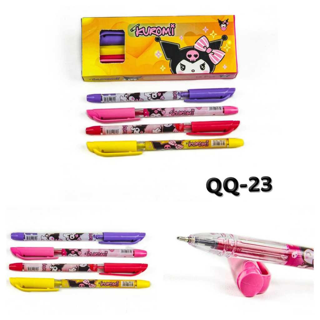 

12 Pcs Pulpen Pena Pen Ballpoint Tinta Hitam Karakter Kuromi GM Ballpoint