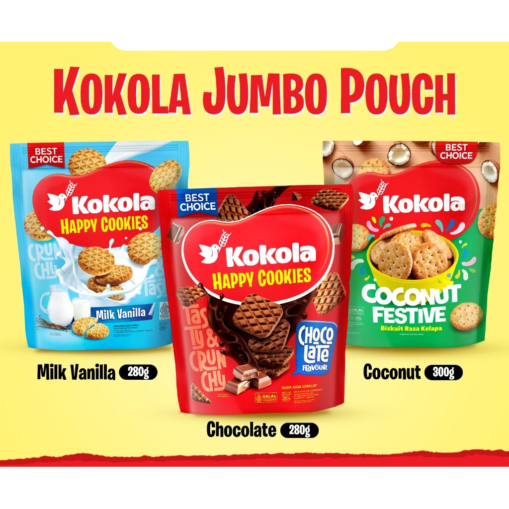 

bagusaw17 Kokola Biskuit Pouch (1 PAKET Isi 2 Pouch) Cemilan Cookies Chocolate Coconut V1