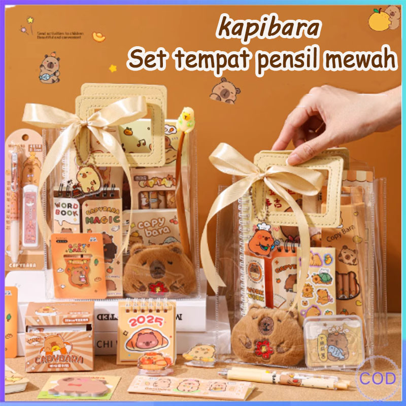 

Set Kotak Hadiah Alat Tulis Mewah Set Alat Tulis Anak-anak Lucu Tempat Pensil dan Penghapus Alat Belajar