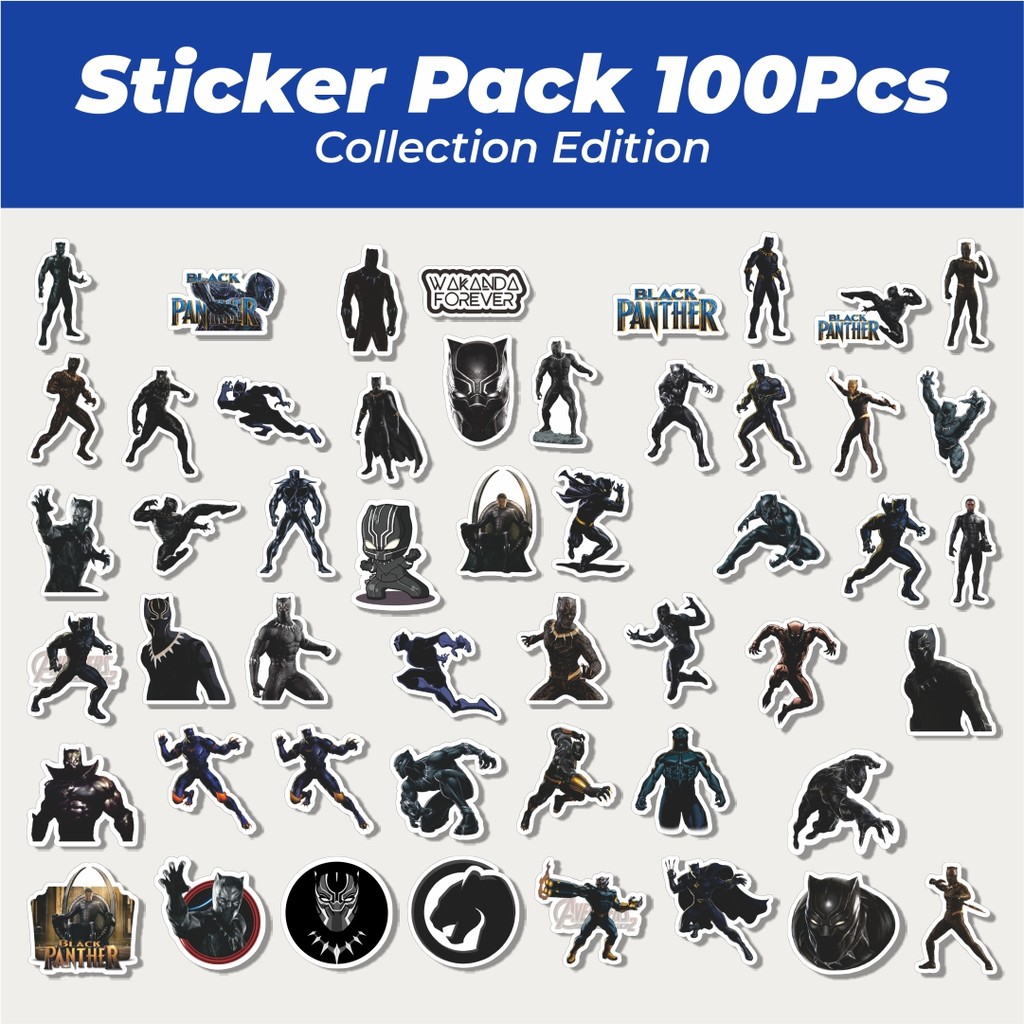 

Hot Stiker Black Panther Series 1 T'Challa Lucu Anti Air Stikers Berperekat Waterproof Sticker Decal Buat Motor Helm Buku Journal Koper Casing HP Laptop Botol Minum