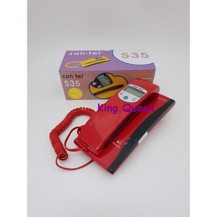 Telepon gagang SAHITEL S35 Putih / Telepon Kabel Sahitel S-35 - Putih - Merah
