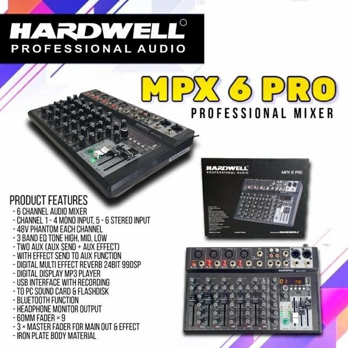 MIXER AUDIO HARDWELL MPX 6 PRO HARDWELL MIXER AUDIO MPX 6 PRO ORIGINAL