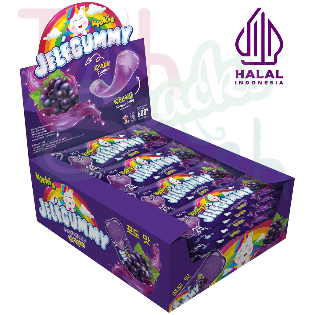 

Kiokio HALAL 24 pcs 600gr Jelegummy Anggur
