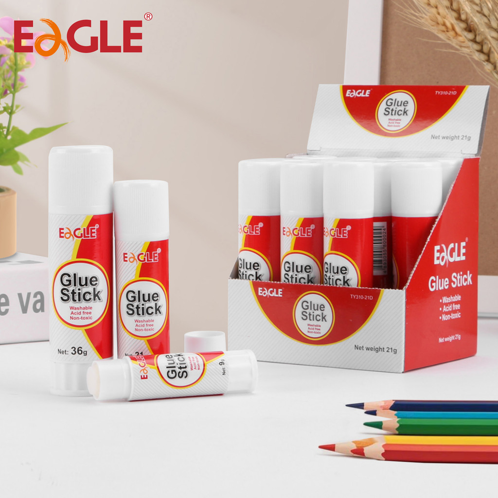 

EAGLE Glue Sticks High-Tack Solid Glue Washable Handcrafting Adhesive Back to School Supplies for Craft Projects Acid free