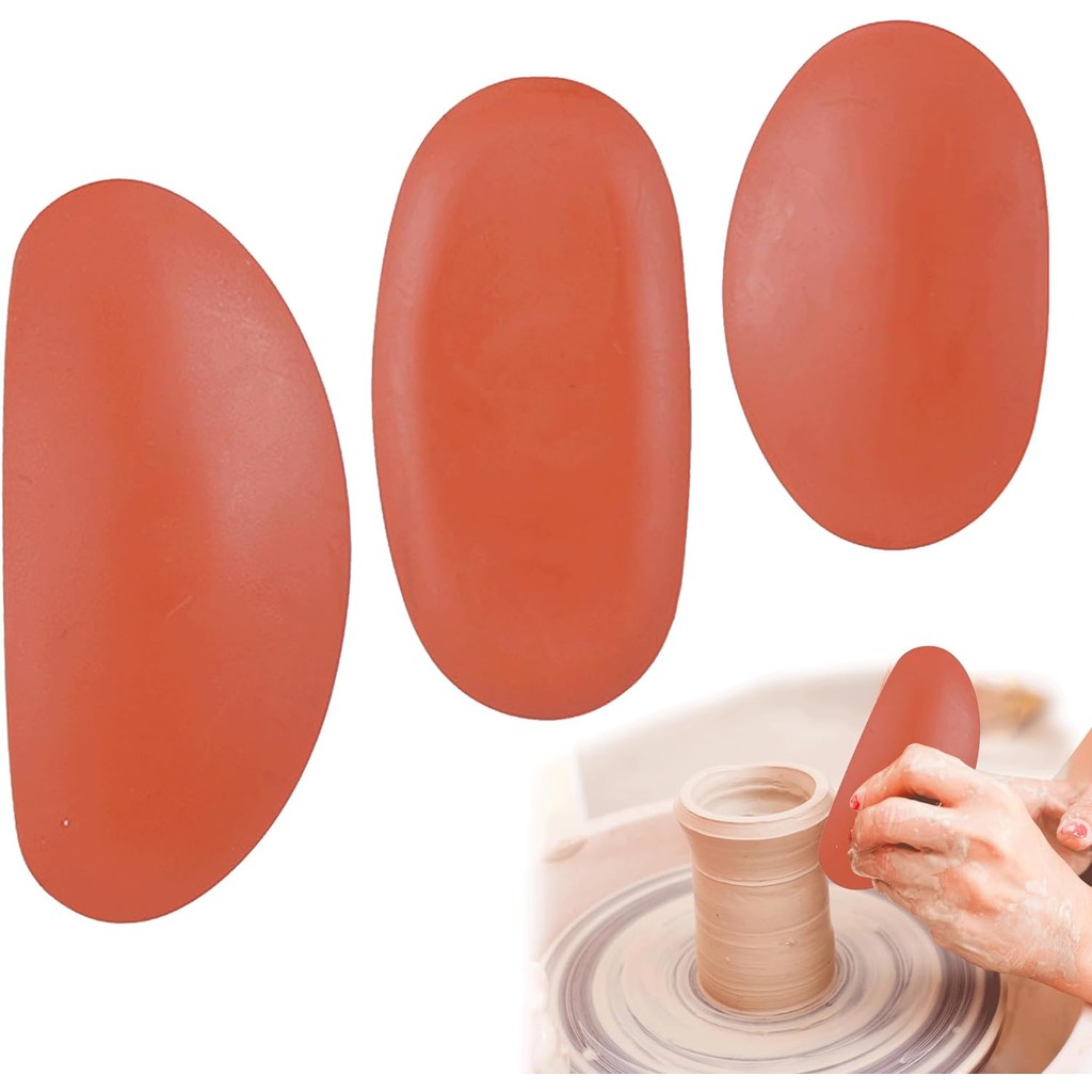 

3pcs Pottery Tools Silicone Soft Pottery Mud Clay Rib 3 Sizes Ceramic Tool Sculpture Shaping Tools for Artists Modeling Ceramic