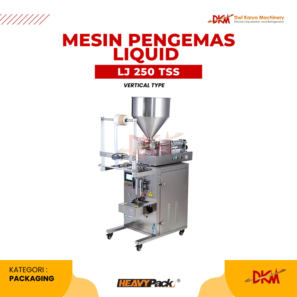 

HEAVYPACK Mesin Pengemas Sachet Cair & Pasta LJ-250 Vertical | Automatic Liquid Packing Machine Stainless Steel