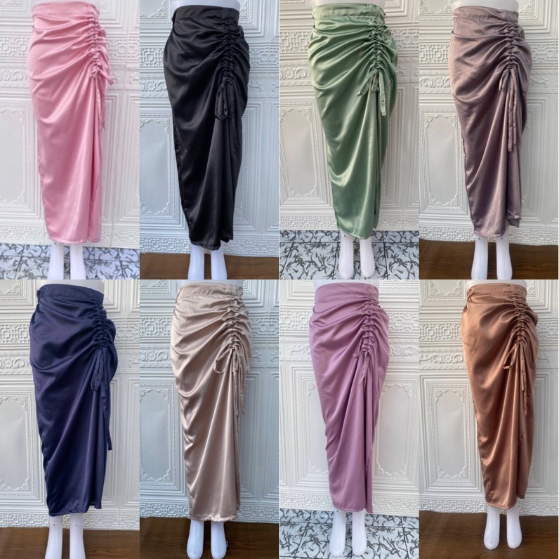 ROK SERUT SATIN ROK SASI SKIRT ROK KOREA TERLARIS - (Gajian Sale)