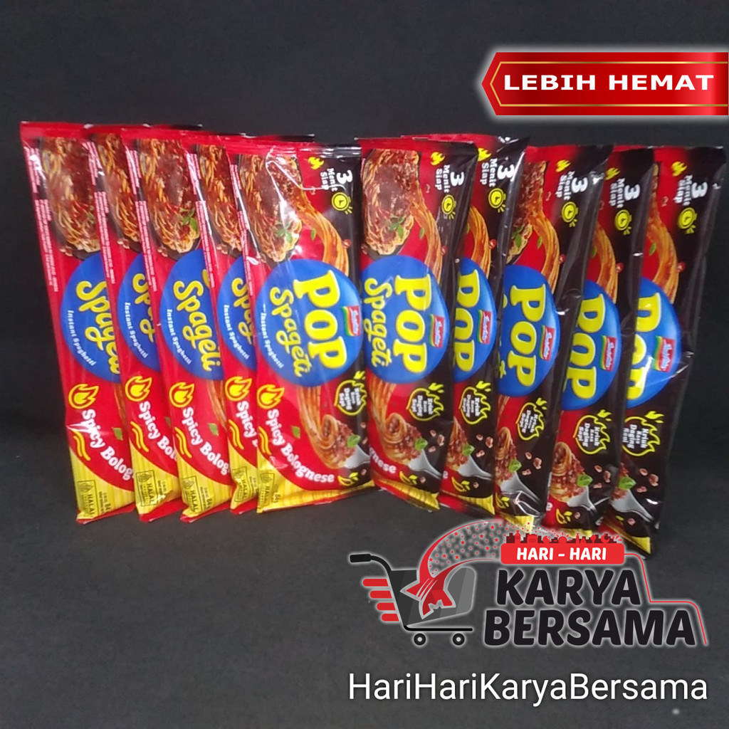 

MAKANAN MI INSTAN INDOMIE POP SPAGETI SPICY BOLOGNESE PACK 10'S X 84GR